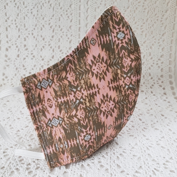 Face Mask Desert Pink Green Handmade USA